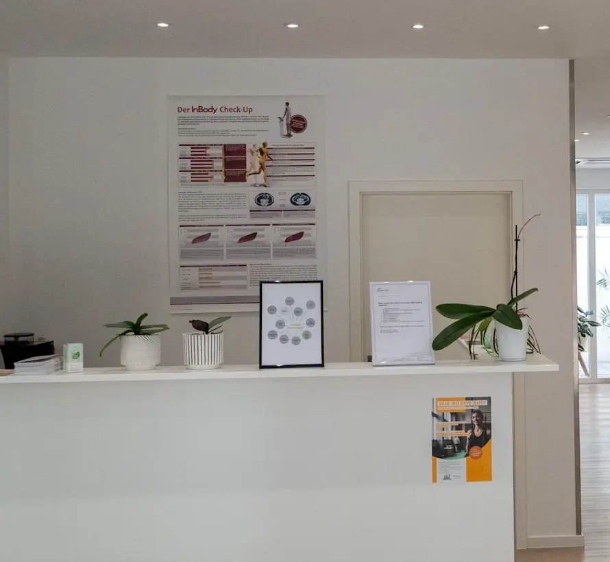 Empfangsbereich im Body Language EMS Studio in Düren